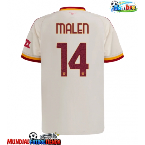 Camiseta AS Roma Donyell Malen #14 Segunda Equipación Replica 2026-27 mangas cortas
